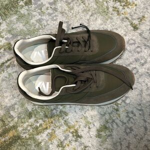 Zara green sneakers with “snakeskin” heel